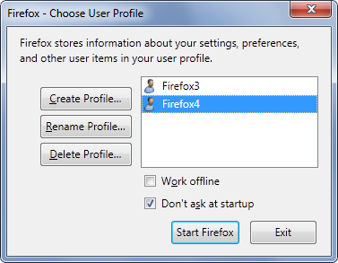 Firefox felhasználói profilok